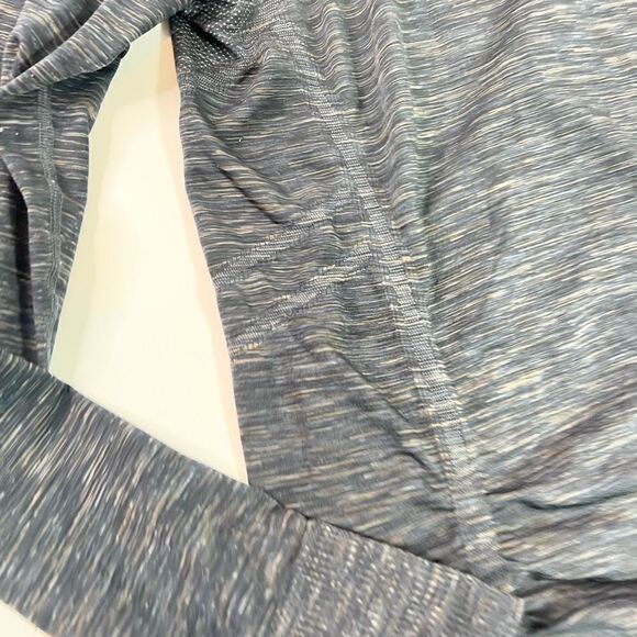 Athleta Shirt Womens XL Fastest Track Space Dye Ruched Stretchy Top Thumbholes - Picture 5 of 11